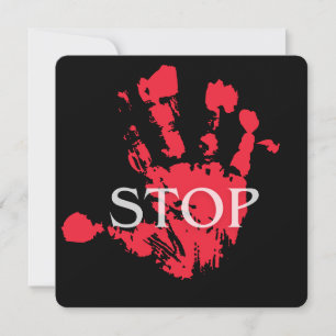 Invitation Symbole d'avertissement « STOP » avec empreinte de