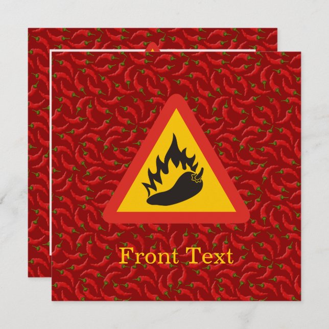 Invitation Symbole de danger de poivre chaud (Devant / Derrière)
