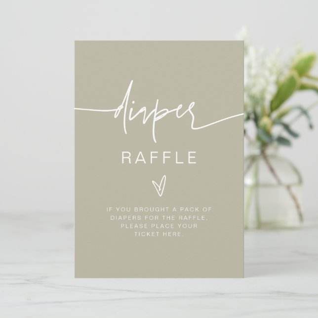 Invitation SYMBOLE DE JEU MARLO Bohemian Sage Green Diaper (Debout devant)