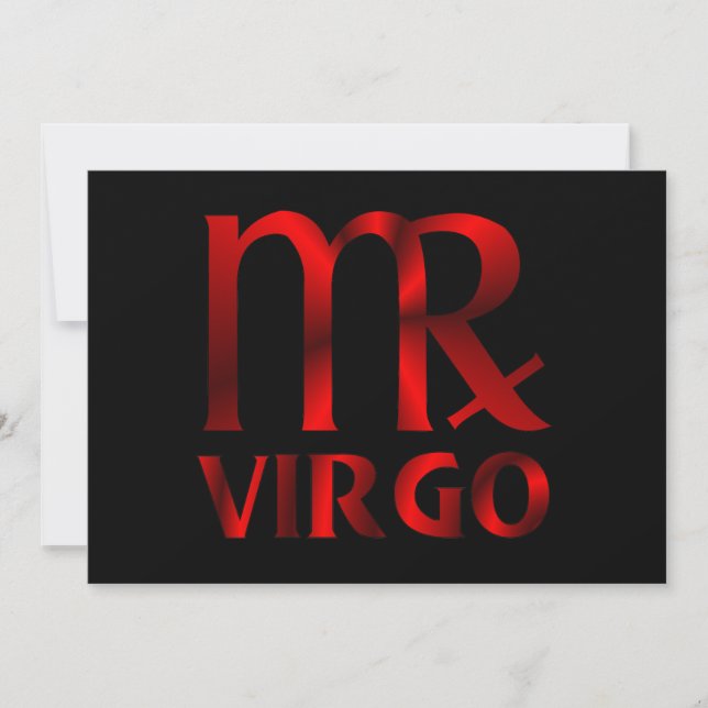 Invitation Symbole de l'Horoscope de la Vierge Rouge (Devant)