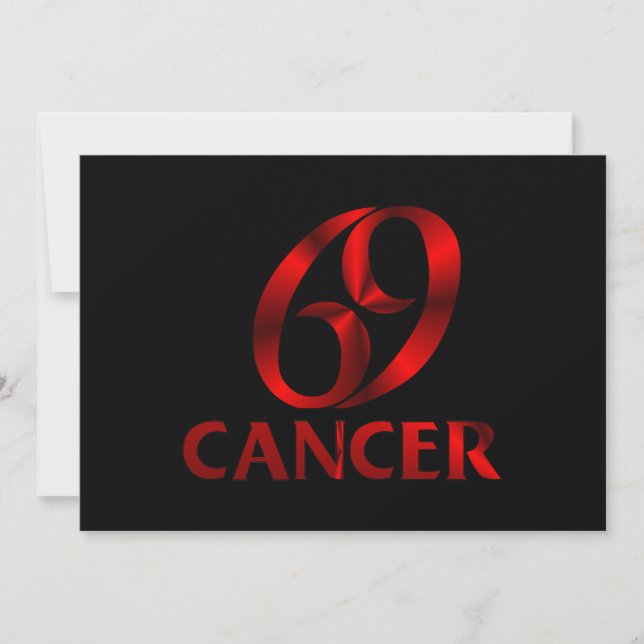 Invitation Symbole de l'horoscope du cancer rouge (Devant)