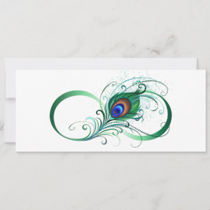 Invitation Symbole de l'infini avec plume de paon