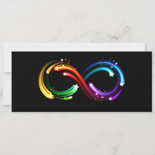 Invitation Symbole de l'infini de comètes arc-en-ciel