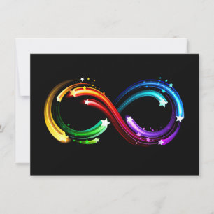Invitation Symbole de l'infini des comètes arc-en-ciel