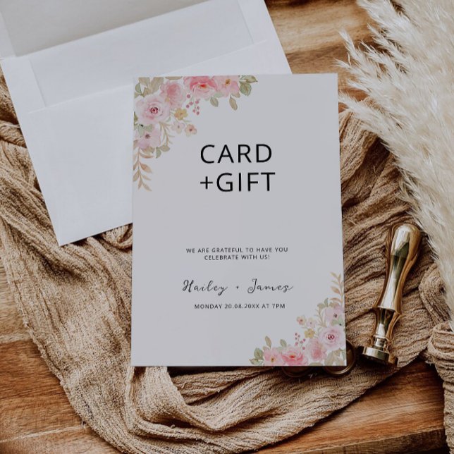 Invitation Symbole de mariage et de cadeau rose (Rose Wedding Cards and Gifts Sign)