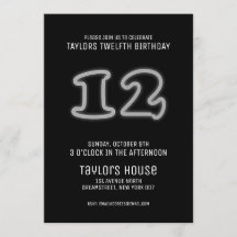 Symbole de Néon Blanc 12e fête d'anniversaire bran