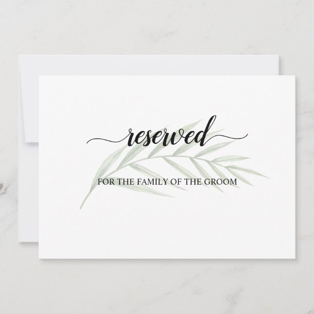 Invitation Symbole de siège Mariage Feuille verdoyant (Devant)