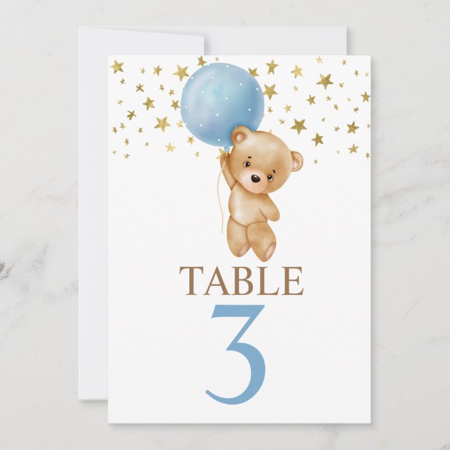Invitation Symbole de table Cute Bear Boy (Devant)