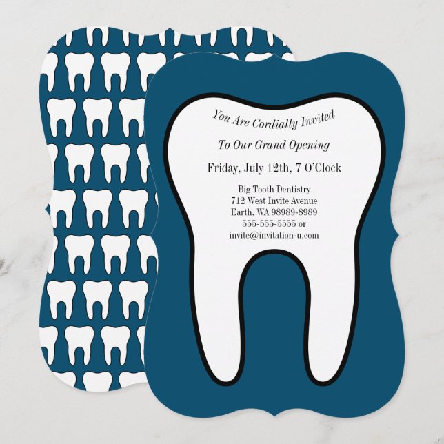 Invitation Symbole dentiste dentaire Orthodontiste (Devant / Derrière)