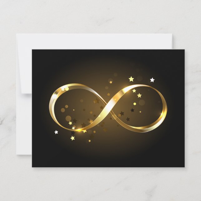 Invitation Symbole d'infini doré (Devant)