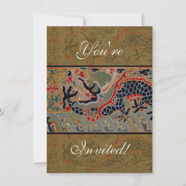 Invitation Symbole dragon chinois Antique asiatique (Devant)