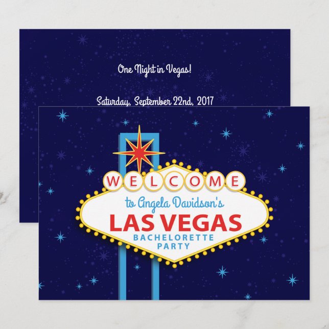 Invitation Symbole du Las Vegas Bachelorette Party (Devant / Derrière)