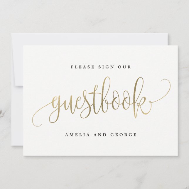 Invitation Symbole du livre d'or - Lovely Calligraphy (Devant)