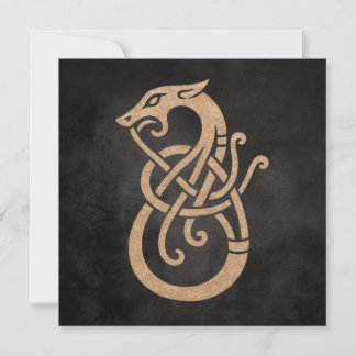 Invitation Symbole du nœud du serpent viking doré