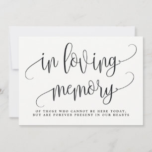 Invitation Symbole en mémoire amoureuse - Jolie calligraphie