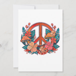 Invitation SYMBOLE Floral Paix Rétro