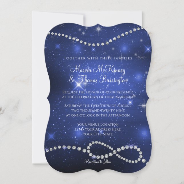 Invitation Symbole Galaxy Infinity Marine Love Twinkling Star (Devant)