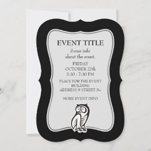 Invitation Symbole hibou blanc