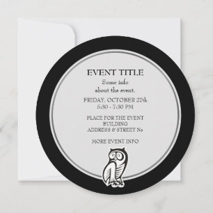 Invitation Symbole hibou blanc