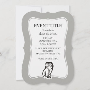 Invitation Symbole hibou noir