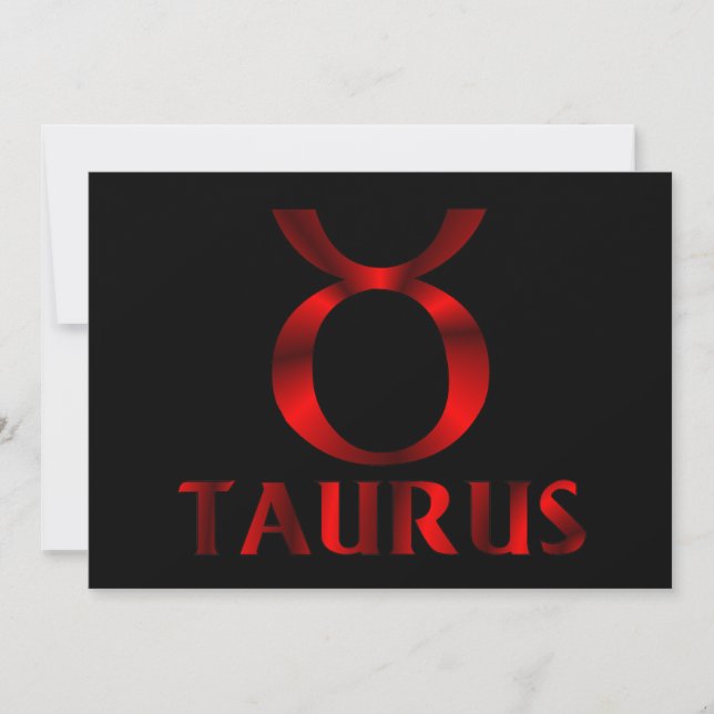 Invitation Symbole Horoscope du Taurus rouge (Devant)