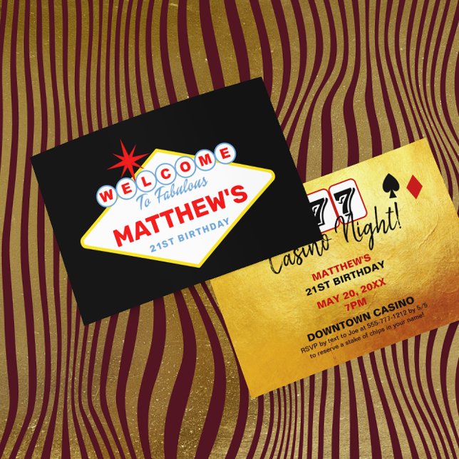 Invitation SYMBOLE Las Vegas Casino Soirée (Créateur téléchargé)