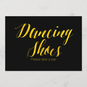 Invitation Symbole Mariage chic Faux Gold Foil "Chaussures da