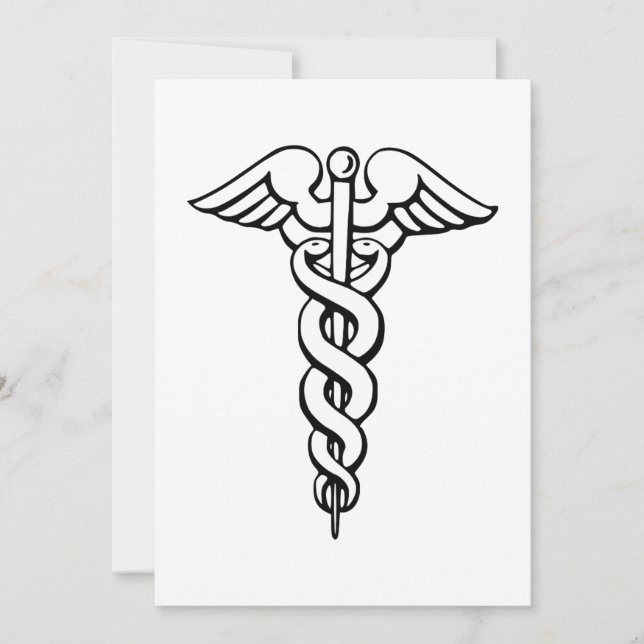 Invitation Symbole Médicale de Caduceus (Devant)