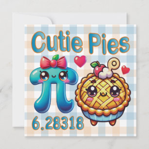 Invitation Symbole Pi mignon et pie Pie Pie Pie