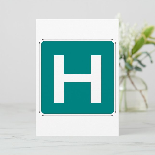 Invitation Symbole routier de l'hôpital Installation Médicale (Créateur téléchargé)