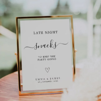 Invitation Symbole Snack Station Snacks nocturnes Minimaliste