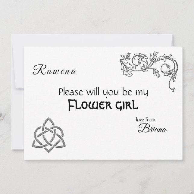 Invitation Symboles celtiques et feuillage sur blanc (Devant)