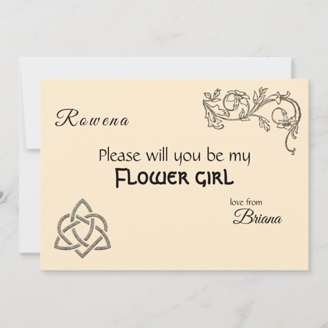 Invitation Symboles celtiques et feuillage sur la crème (Devant)