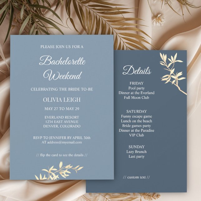Invitation Symphonie florale intemporelle Bachelorette Week-e (Créateur téléchargé)