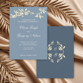 Invitation Symphonie florale intemporelle en Mariage bleu