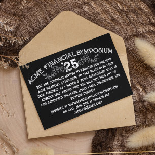 Invitation Symposium financier de style Vintage