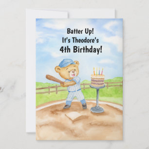 Invitation T-Shirt de l'ours en peluche de baseball Tee Ball 