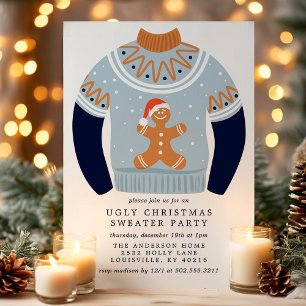 Invitation T-shirt de Noël laid à l'effigie de l'homme en pai