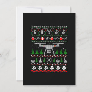 Invitation T-shirt drôle de pull de Noël moche pour drone Qua