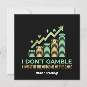 Invitation T-shirt drôle pour joueur de poker Je mise sur le