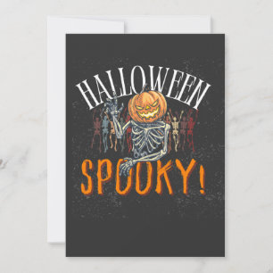 Invitation T-shirt Halloween squelette citrouille effrayante 