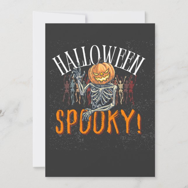 Invitation T-Shirt Halloween Squelette Citrouille Fantomatiqu (Devant)