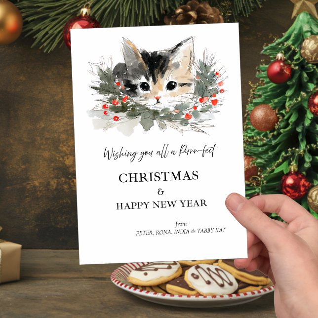 Invitation Tabby Kat Christmas Greetings Card (Créateur téléchargé)
