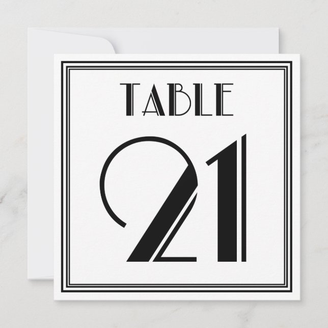 Invitation Table Art Déco Numéro 21 (Devant)