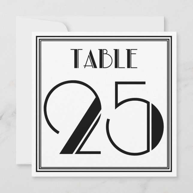 Invitation Table Art Déco Numéro 25 (Devant)