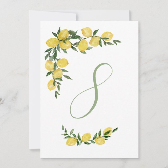 Invitation Table au citron numéro huit (Devant)