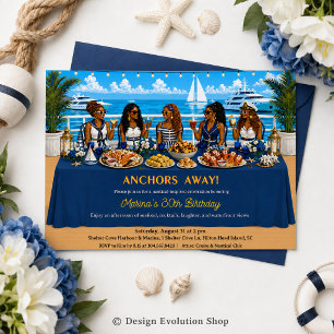 Invitation Table de brunch de croisière nautique afro-américa