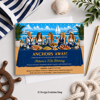 Invitation Table de brunch de croisière nautique « Les ancres