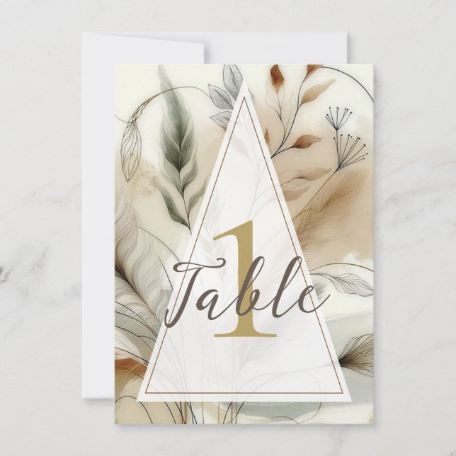 Invitation Table de mariage bohème botanique moderne à verdur (Devant)