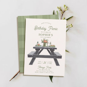 Invitation Table de pique-nique Élégant Été Moderne 50e Anniv